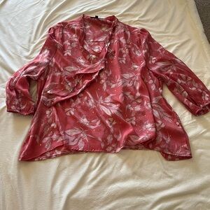 Harve Benard Red 3/4 Sleeve Boxy Blouse